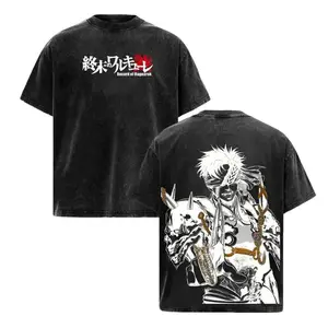 Retro Heavy Limited Qin Shi Huang x Record Of Ragnarok Anime Double Printed Vintage Tee Unisex Oversize Heavyweight Cotton T-shirt for Anime Fans