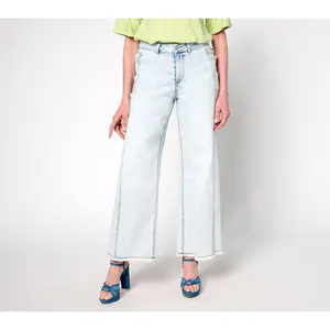 LOGO by Lori Goldstein Regular Full Length Wide Leg Jeans