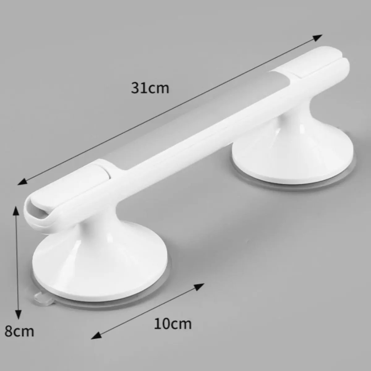 ABS Plastic Bathroom Suction Cup Grab Bars (1 Pair/Pair Pack), Compact Non-Slip Wall-Mounted Handrails for Elderly, Easy-Install Bathtub Safety Rails for Daily Home Use
