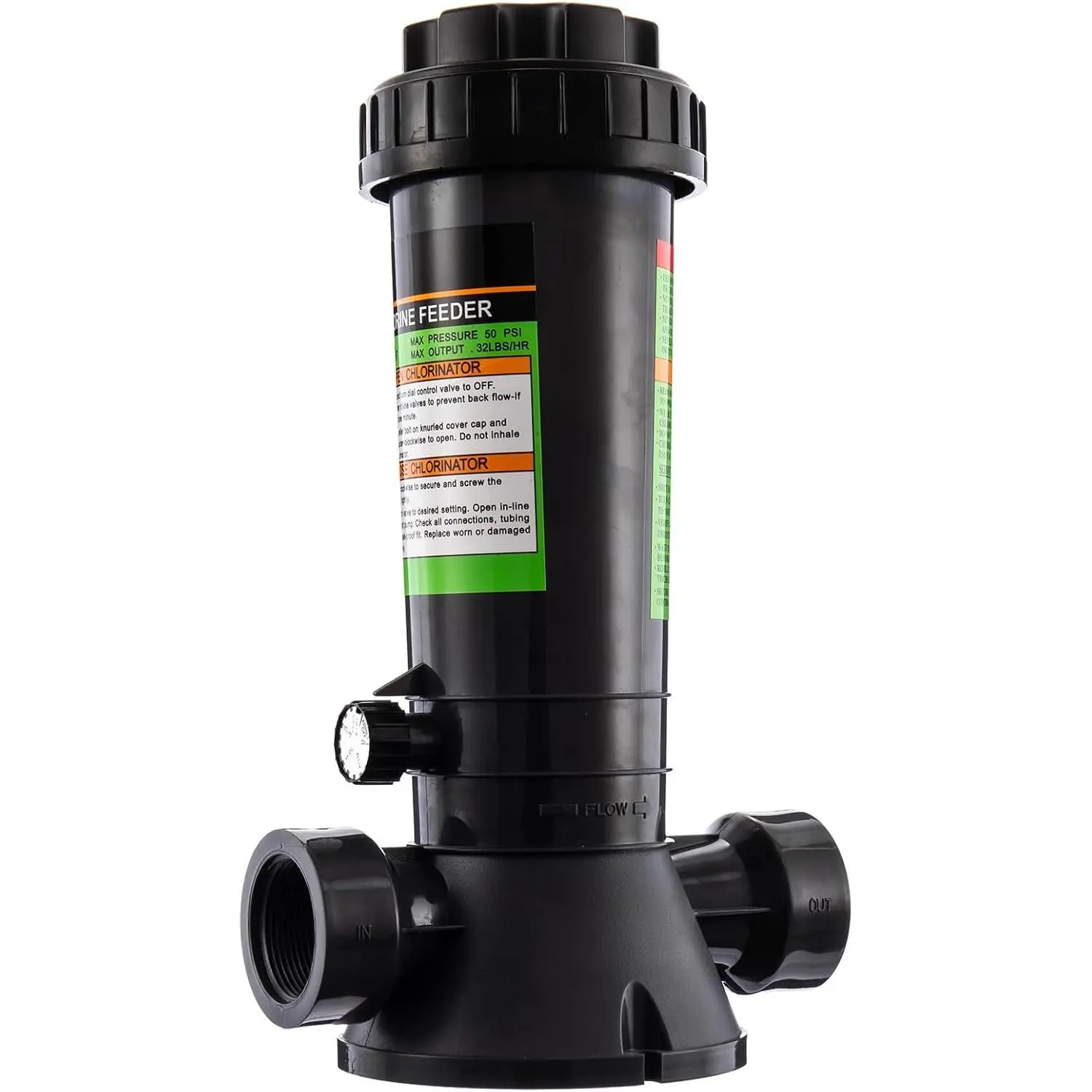 Automatic Chlorine Feeder for Swimming Pool,4.2lbs Capacity-Inline Installation