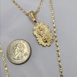virgin Mary necklace gold plated 24"inches
