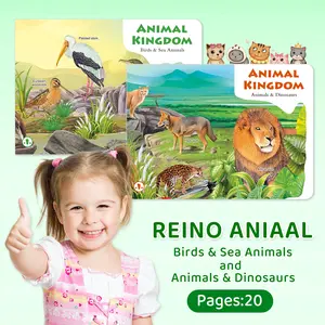 Teeny Baby English Animal Kingdom Learning Recognition Picture Book Set, 2 Different Types, Boost Kids' Cognitive Skills
