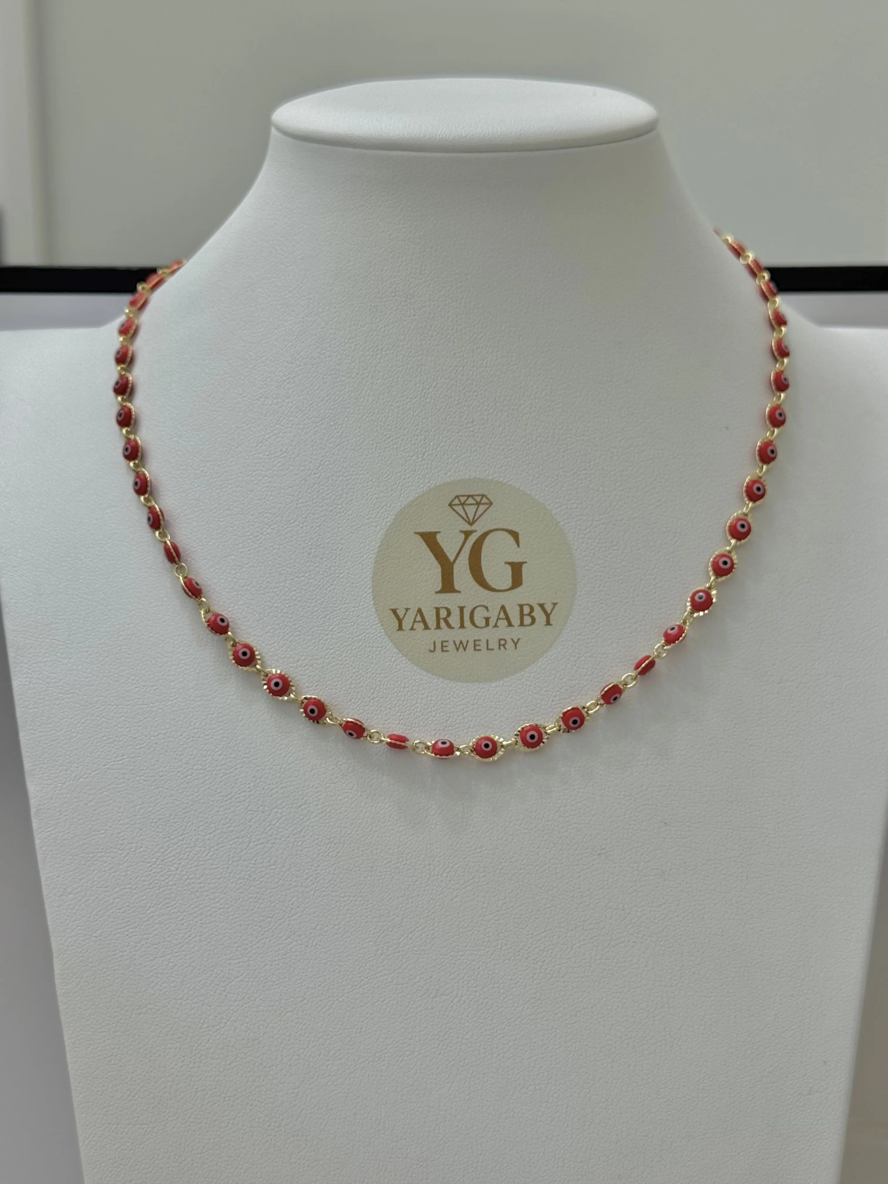 Yarigaby Jewelry CHOKER 45CM DE LARGO Elegant Red Beaded Necklace for Women Fashion Accessories