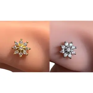 L Rod Nose Rings for Piercing - Required Accessory  22 gauge - Silver / Gold