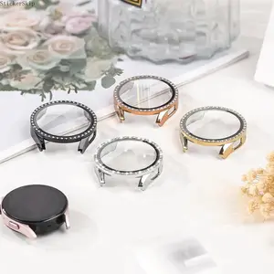 2026 HOT 3PACKS Set for Galaxy Watch7/6/5/4/fe, High-End Rhinestone Design, Hard PC Case Cover with Glass Screen, Lightweight and Scratch-Resistant