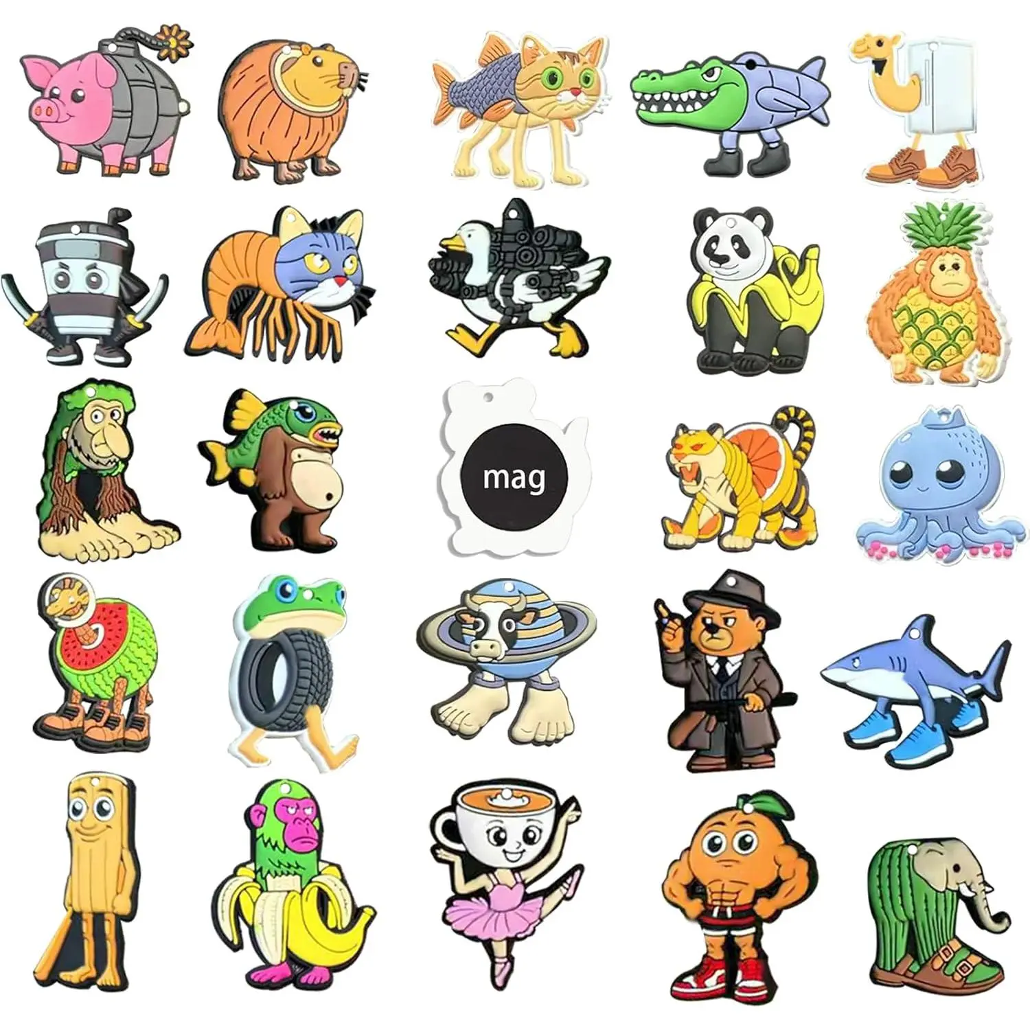 Refrigerator Magnets, 24-Pack - Soft Rubber Magnetic Set for Fridge/Whiteboard/Locker, Assorted Multicolor Home & Office Décor (24)