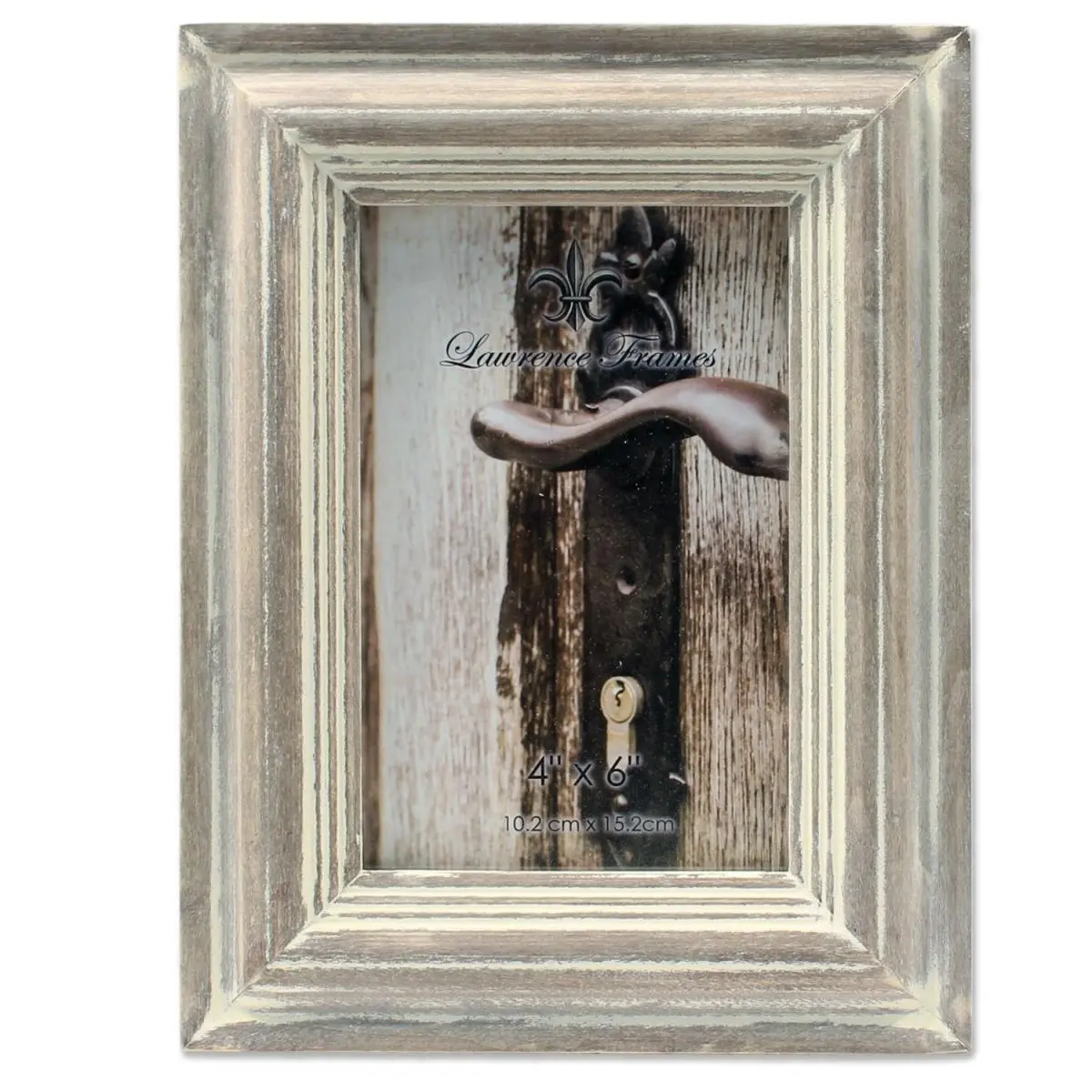 Gray Washed Photo Frame - 4x6 in, Decorative Glass Photo Frame for Wall Home Decor