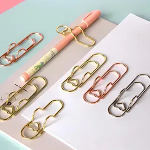 6 Pack Metal Pen Clips Paperclip Pen Holders for Notebooks and Papers School Office Supplies