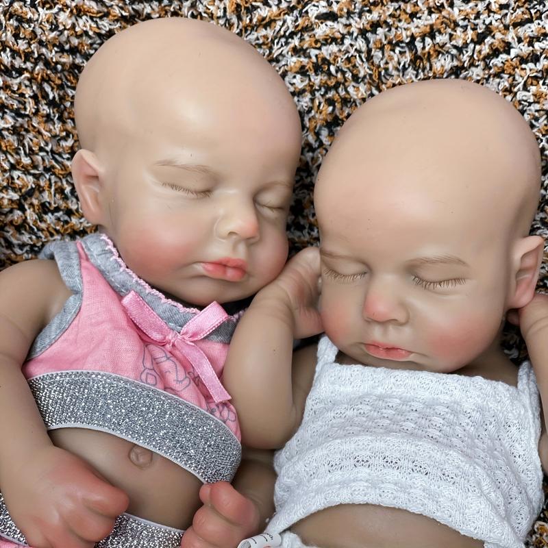 13inch/33cm Adorable Dark Skin Reborn Silicone Doll Loulou Girl&Boy Handmade Painted Lifelike Detailed Skin Full Body Soft Solid Silicone Newborn Baby Dolls With Cute Suits Perfect Gifts For Family