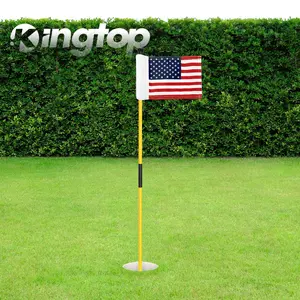 KINGTOP USA Mini Golf Flagstick for Backyard Practice Putting Green, 3ft Golf Pin Flag Hole Cup Set, Portable 2-Section Design, Gift Idea