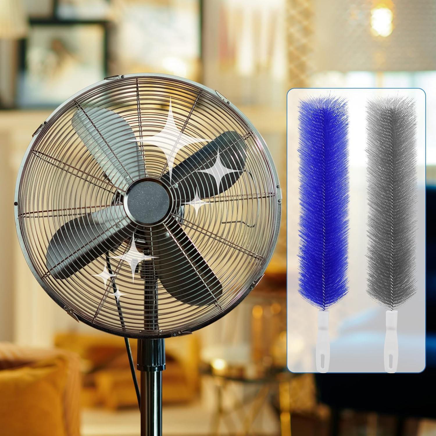 Cobweb Duster, Bendable Fan Duster, Plastic Fan Cleaning Brush, Microfiber Head Duster, Reusable Duster for Air Conditioner Blinds, Ceiling Fan Blades, Vents, Curtains, Car