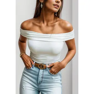 Off-Shoulder Short Sleeve Blouse