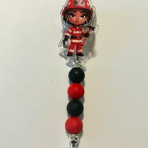 Fire woman badge reel