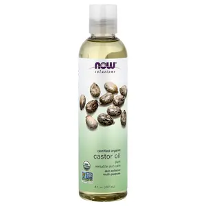 NOW Foods Solutions, Organic Castor Oil, 8 fl oz (237 ml)