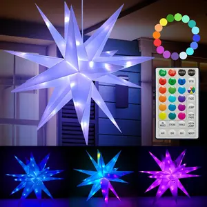 Smart RGB LED String Lights with Bluetooth-compatible APP Control, Starburst Snowflake Decorations for Halloween & Christmas, Remote Included, Party Light