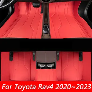 LHD PU Leather Car Floor Mats For Toyota Rav4 2020~2023 Carpets Rug Foot Pads interior Accessories detachable specialized leather mats, waterproof and thickened easy-to-clean mats, dirt-proof protection for car interior items, not for sale in the UK