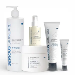 Serious Skincare Retinol A-Defy Age Renewal Skincare System - Cleanse Treat Hydrate for Fine Lines Wrinkles Sun Damage