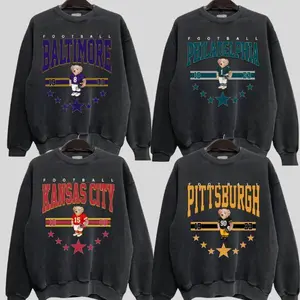 Cozy Teddy Bear Football All Team Vintage Dark Heather Sweatshirt, Retro Sport Varsity Crewneck Pullover, Cozy Fall & Game Day Streetwear