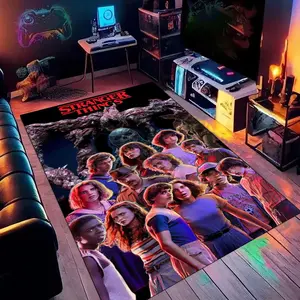 stranger things104 cartoon printed carpet, modern area rug, home living room, bedroom, office chair under carpet, holiday gift for family and friends, Christmas decoration carpet