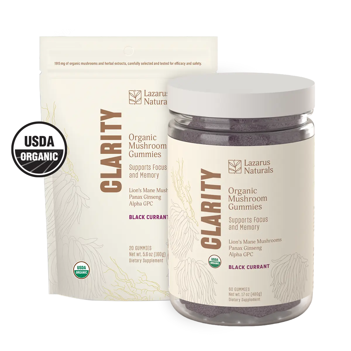ORGANIC MUSHROOM GUMMIES, CLARITY