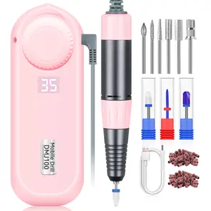 SAVILAND Professional Electric Nail Drill – 35,000 RPM Rechargeable Nail Drill Kit for Acrylic & Gel Nail Removal, Portable Manicure & Pedicure Tool for Salon and Home DIY Matte Handle Cutics Cordless