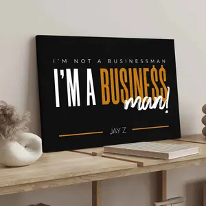 1Count Wooden Frame Canvas, Jay Z Entrepreneur Motivational Quote, Exquisite Poster, Fashion Bedroom Decoration, Modern Art Home Poster, Waterproof High Definition Printing, Ideal Gift, Art