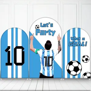 15-day 2D Flat Delivery Soccer Player No.10 Happy Birthday Arch Backdrop Cover for Soccer Fans Party