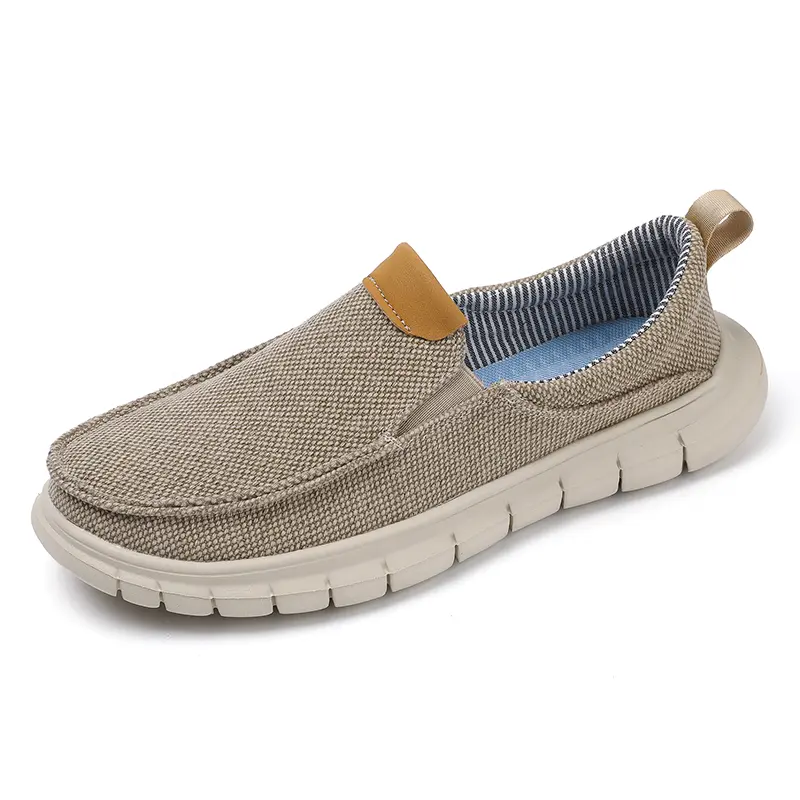 Men's Canvas Shoes Slip on Casual Cloth Loafers Flat Sneakers Boat Shoes Walking Shoes