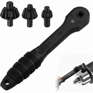 Upgraded 2nd Gen Iron Drill Chuck Wrench - 3-Speed Ratchet & Non-Slip Handle for Maximum Torque with Electric Drills，Upgrade Your Drill with Interchangeable Sockets & 3-Speed Gears, No More Tool Changes!
