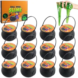 12 Pcs Christmas Slime Kit Squishy Sensory, 2025 New Witch Canned Glow in The Dark Sticky Slime, Christmas Party Gifts Slime for Adults