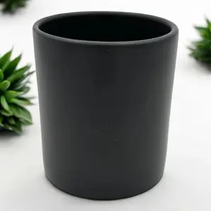 Volcano Candle - Black Solera Ceramic Tumbler - 15 oz, Durable