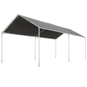 10x20 Carport Heavy Duty Portable Garage Shelter Metal Car Canopy Tent with UV-Resistant & Weatherproof Top Cover for RV & Vehicles (Gray, 10x20 Without sidewalls)