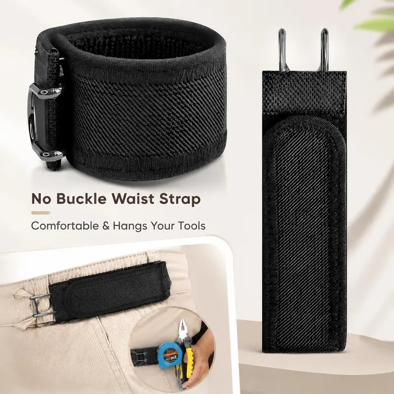 Unisex Elastic Waist Belt - Metal Hook Buckle Less Invisible Design for Work & EDC with Carabiner Father's Day Gift
