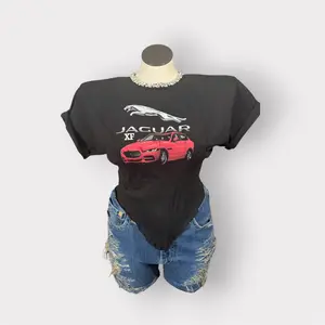 Padded Shoulder Corset Style Tee w Rhinestone Neckline