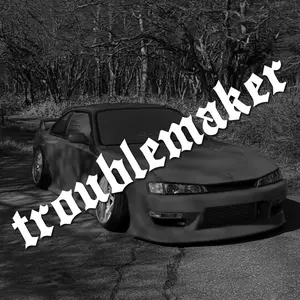 "troublemaker"Stickers, Windshield Banner Vinyl Car Decal, White and Black，For Cars, Trucks, Walls, Motorcycles for your car décor
