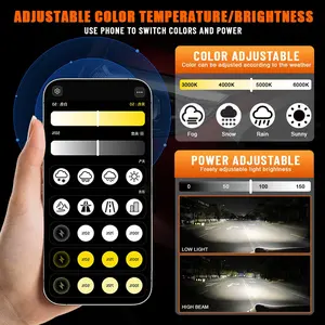 App Control LED Headlights: The smartest headlight upgrade. Adjust 3000K-6000K color and 150W power instantly via smartphone. Best LED bulbs for H11 H7 9005 9006 with Canbus error-free system for night driving.