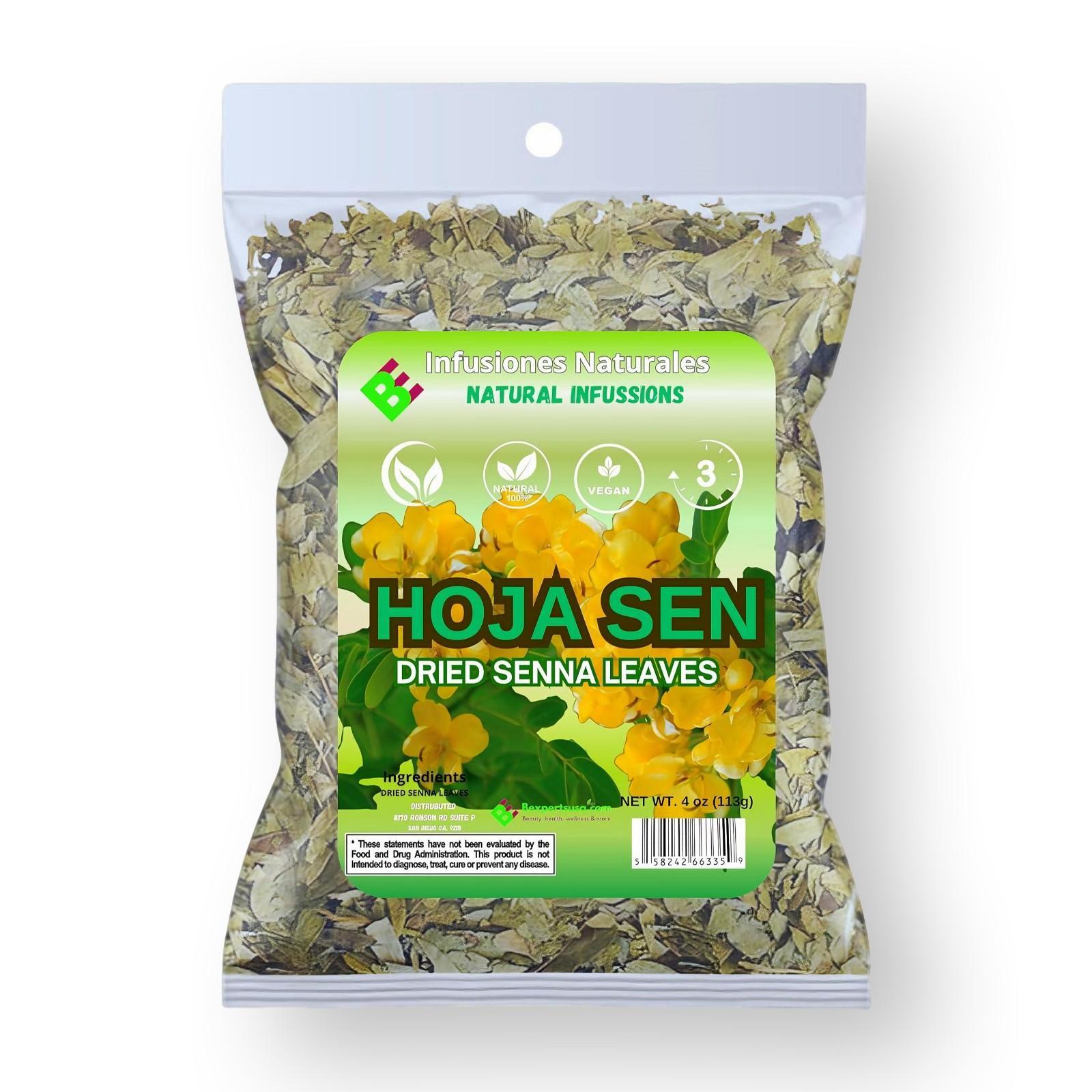 VIRAL Hoja de Sen Té (Senna Leaf Tea Natural) Net Wt. 4 oz (113g) - 100% Natural, Vegan