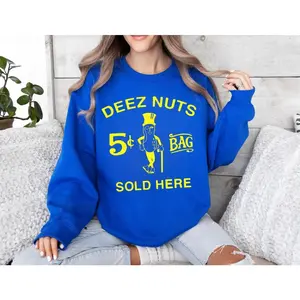 Deez Nuts Yellow Ink Men's Oversized Tee, Casual Streetwear - Menswear Top Tshirt Tropical Crewneck Shortsleeve