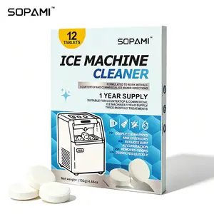 SOPAMI 12-Count Ice Machine Cleaner Tablets, Safe & Effective to Remove Scale and Odors