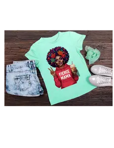 Fierce Mama DTF Print Vibrant Full Color Long Lasting Crack Resistant Wash Safe Easy Application Heat Press or Home Iron Suitable for Various Fabrics