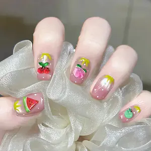 50PCS 3D Fruit Nail Charms Resin Nail Art Decorations Cute Mini Nail Gems for Manicure Design