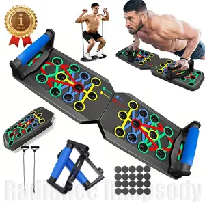 [Upgraded Version] Push up Board, Push-up Board Set,128 Holes Home Push-up Board, Pull Bar, Chest Muscle Abdominal Muscle Equipment for Men & Women, Fitness Enthusiasts, Upper Body Strength, Portable Design, Ab Workout Machine