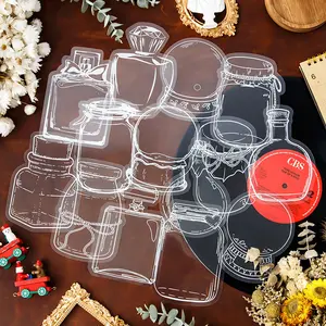 40 Pieces Transparent Pet Paper Bag, Handmade DIY Bottle, Dry Flowers Bookmark,  Transparent Bookmark, Glass Bottle bookmark maker kt    Mother's Day Gift Mini Activity Pad with Assorted Stickers hard hat accessory journal making Scrapbook Materials