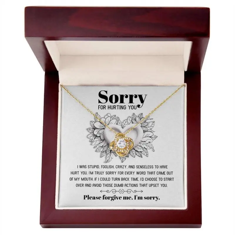 Apology Gift for Girlfriend, Wife, Soulmate-Sorry, Turn Back Time - Love Knot Pendant Necklace, Elegant & Trendy Necklaces for Every Occasion - Perfect for Gifts, Daily Wear, or Special Events | Shop Now!