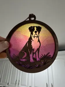 Boxer Suncatcher for Sunny Window