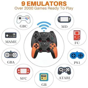 4K retro game joystick, home retro video game console, equipped with 2 wireless controllers, HDMI output, built-in 128GB games (128GB) console build