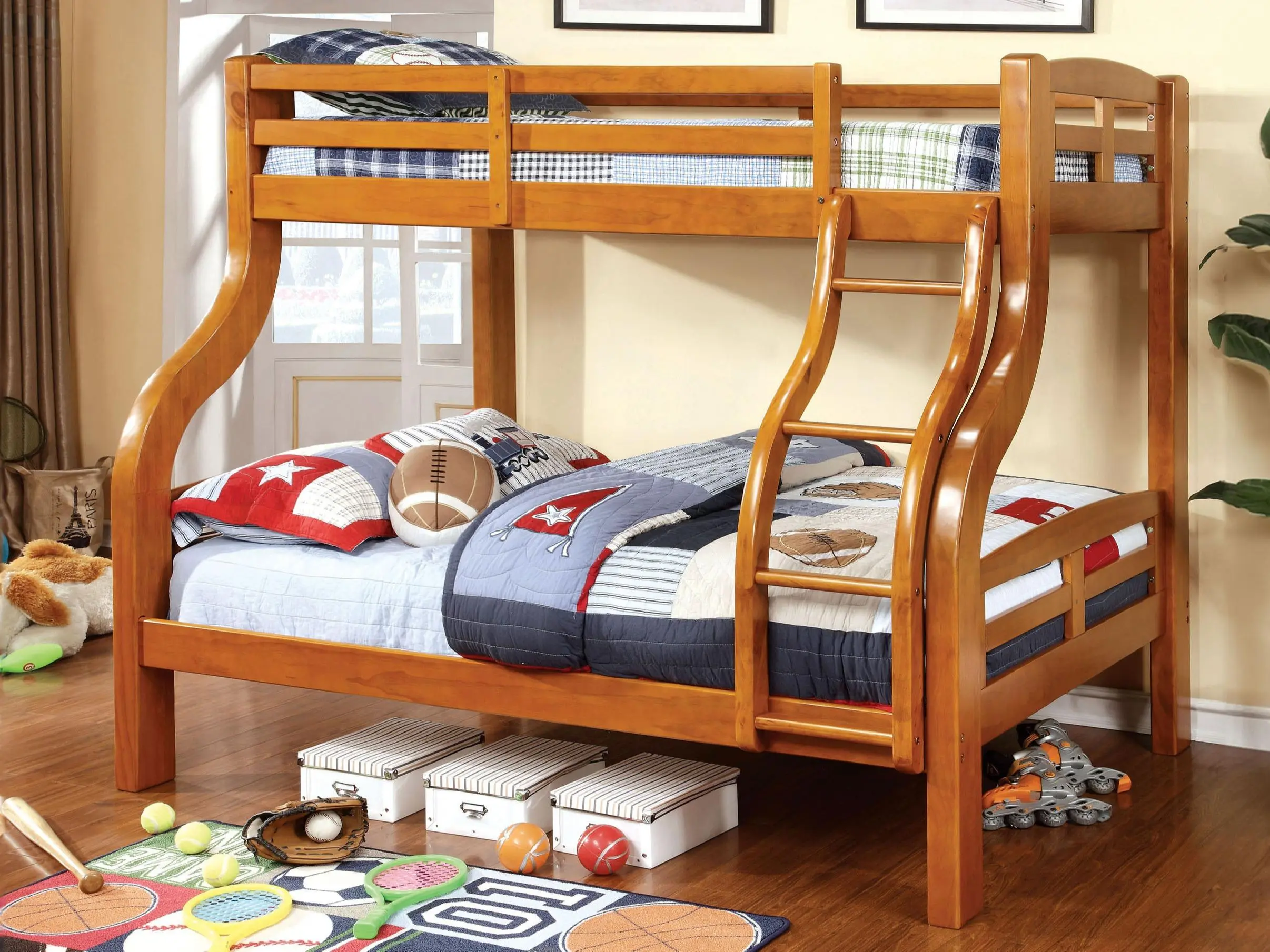 SOLPINE Transitional Twin Over Full Bunk Bed