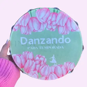 Danza Tambourine Synthetic Leather with Non-Slip Grip & Metal Cymbals for Pleasant Sounds