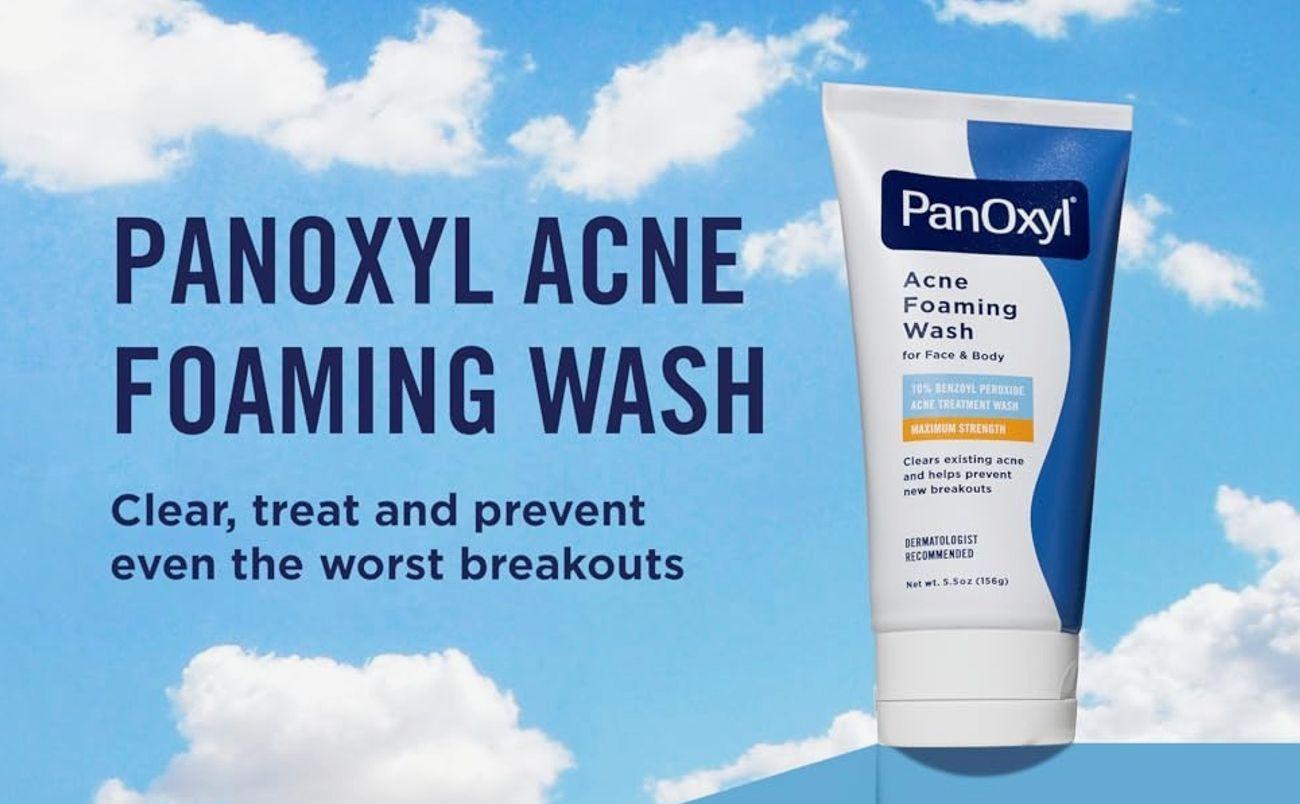 PanOxyl 10% Benzoyl Peroxide Acne Foaming Wash, Maximum Strength, Daily Acne-Fighting Face and Body Cleanser, Face Wash to Clear, Treat and Prevent Acne Pimples and Stubborn Breakouts, 5.5 Oz Tube PanOxyl 10% Benzoyl Peroxide Acne Foaming Wash, Maximum Strength, Daily Acne-Fighting Face and Body Cleanser, Face Wash to Clear, Treat and Prevent Acne Pimples and Stubborn Breakouts, 5.5 Oz Tube