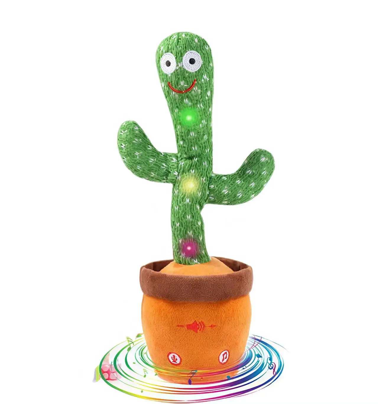 MIAODAM Dancing Talking Cactus Toy, Colorful Glowing Repeating What You Say, Singing Talking Toy 120 Pcs Songs Dancing Cactus Mimicking Toys
